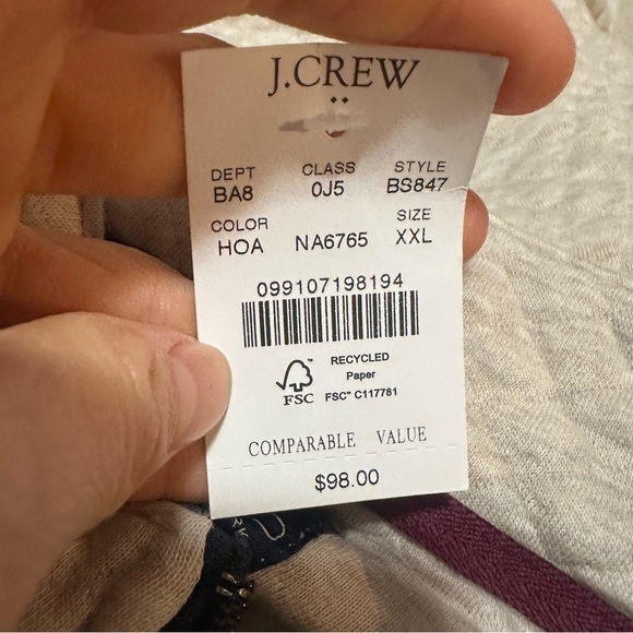 J crew heather oatmeal Quilted half-zip - Picture 5 of 5